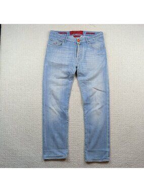 Jacob Cohen Rare Luxury Denim Tailored Jeans Mens 32 Button Fly Handmade Italy